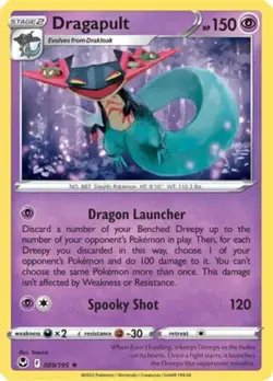 x1 Dragapult - 089/195 - Holo Rare - Reverse Holo Pokemon SS12 Silver Tempest M/ - Image 1