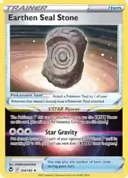 x1 Earthen Seal Stone - 154/195 - Holo Rare Pokemon SS12 Silver Tempest M/NM - Image 1