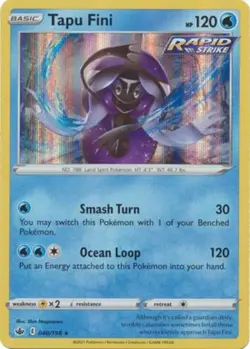 x1 Tapu Fini - 040/198 - Holo Rare Pokemon SS06 Chilling Reign M/NM - Image 1