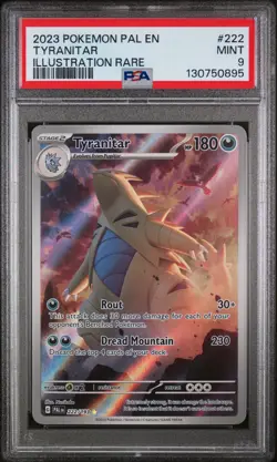 Tyranitar Illustration Rare Pokemon Pal En-Paldea Evolved 222/193 PSA 9 - Image 1