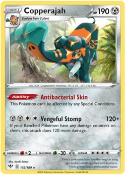 x1 Copperajah - 132/189 - Holo Rare Pokemon SS03 Darkness Ablaze M/NM - Image 1