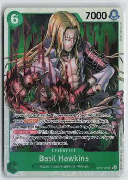 One Piece TCG Basil Hawkins SR OP07-029 500 Years in the Future English - Image 1
