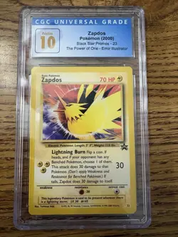 2000 Pokemon BSP Zapdos 23 Error Illustrator CGC 10 Pristine - Image 1