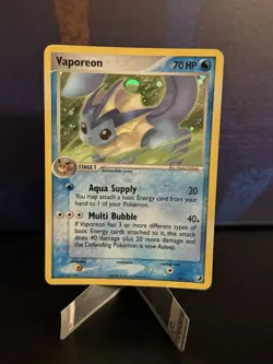 Pokemon Vaporeon 19/115 EX Unseen Forces Holo Rare LP - Image 1