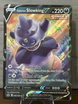 Pokemon Galarian Slowking V Full Art Holo Single Strike 099/198 Ultra Rare 220 … - Image 1