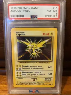 Pokemon Zapdos Holo Base Set 1999 PSA 8 NM-MT - Image 1