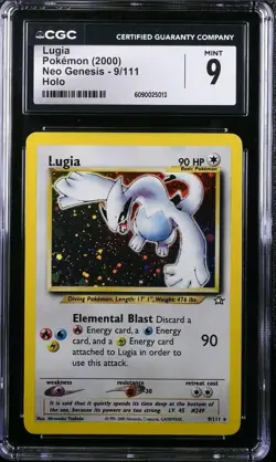 Lugia 9/111 Holo Rare Neo Genesis Pokemon CGC 9 MINT (STRONG SURFACE) - Image 1
