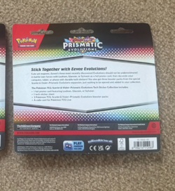 Pokemon TCG Prismatic Evolutions Tech Sticker Collection Sealed Sylveon 3 Packs - Image 2