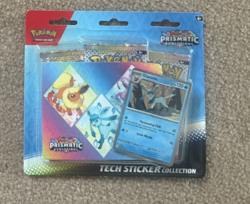 Pokemon TCG Prismatic Evolutions Tech Sticker Collection Sealed Glaceon 3 Packs - Image 1