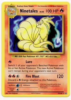 Ninetales 15/108 Non-Holo Pre Release Deck Exclusive XY Evolutions Rare Pokemon - Image 1