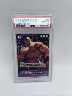 One Piece English Charlotte Katakuri OP11-067 A Fist of Divine Speed Alt PSA 10 - Image 1