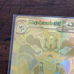 Pokemon TCG Mega Lucario EX 188/132 Secret Rare Gold Full Art Holo Card - Image 2