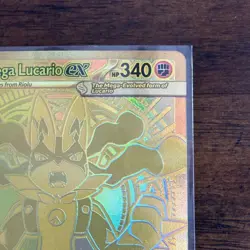 Pokemon TCG Mega Lucario EX 188/132 Secret Rare Gold Full Art Holo Card - Image 3