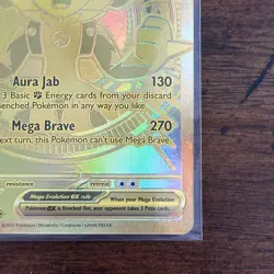 Pokemon TCG Mega Lucario EX 188/132 Secret Rare Gold Full Art Holo Card - Image 4