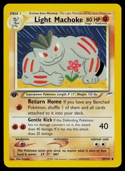 Pokemon Card - Light Machoke Neo Destiny 49/105 Uncommon 1st Edition - Image 1