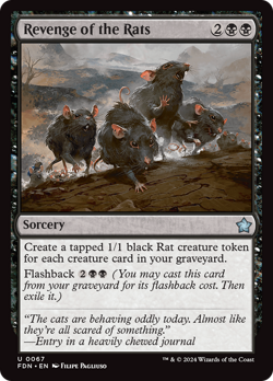 x1 Revenge of the Rats FDN Foundations MTG 67 UNCOMMON M/NM 1x - Image 1