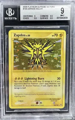 Pokemon Zapdos #150 Platinum Supreme Victors Holo BGS 9 Mint - Image 1