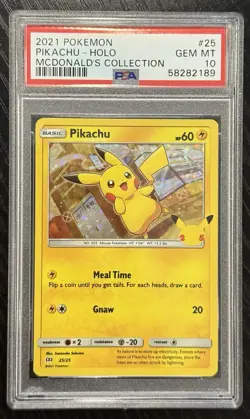 2021 Pokemon McDonald's Collection 25th Aniv PIKACHU Holo PSA 10 GEM MINT 25/25 - Image 1