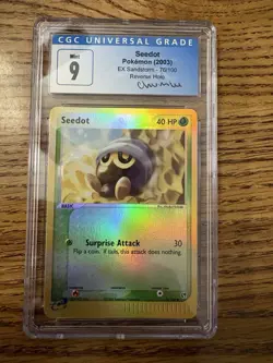 2003 Pokemon EX Sandstorm Seedot 76 Rev Holo Chumlee Coll. CGC 9 - Image 1