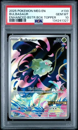 2025 POKEMON MEG EN-MEGA EVOLUTION ENHANCED BOOSTER BOX TOPPER BULBASAUR PSA 10 - Image 1