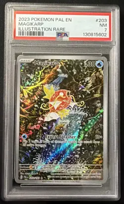 2023 POKEMON PAL EN-PALDEA EVOLVED ILLUSTRATION RARE #203 MAGIKARP PSA 7 - Image 1