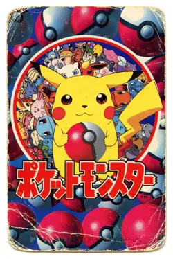 1998 Vintage Psyduck/Meowth 5 of Clubs Pokemon Televi-kun Poker Playing Card - Image 3