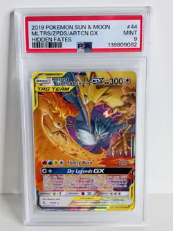 2019 Moltres & Zapdos & Articuno GX Tag Team #44 Hidden Fates PSA 9 Pokemon Card - Image 2