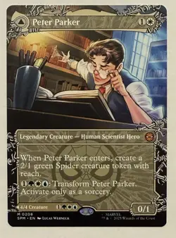 Peter Parker Borderless #208 - Mythic - Marvel's Spider-Man MTG - Image 1