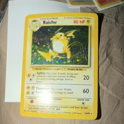 Pokemon TCG Raichu Base Set 14/102 Holo Rare 1999-2000 Wizards Copyright - Image 1