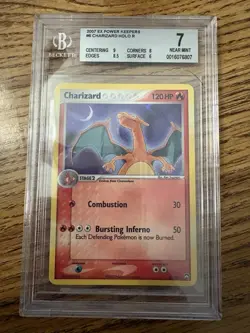 2007 Pokemon EX Power Keepers 6 Charizard Holo BGS 7 - Image 1