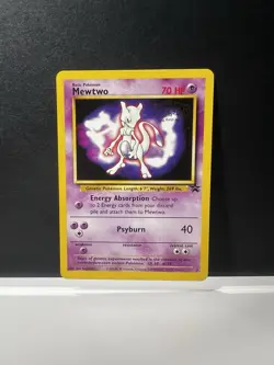 1999 Pokemon The First Movie Mewtwo Promo Card Gold WB Stamp - Image 1