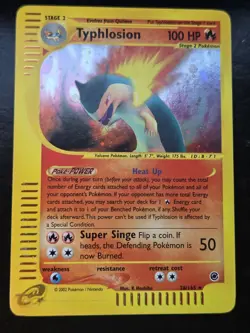 Pokemon Base Set Expedition # 28/165 Holo TYPHLOSION (not played) - Image 1