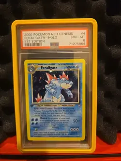 Pokemon TCG Feraligatr Neo Genesis #4 1st Edition PSA 8 - Image 1