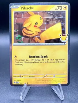 Pokemon TCG Pikachu 051/162 Pokemon Day Stamped Promo 30th Anniversary Holo - Image 1