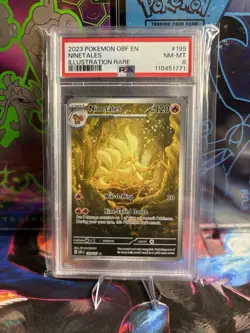 Pokemon TCG Ninetales Obsidian Flames Illustration Rare Card 199/197 PSA 8 - Image 1