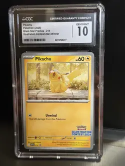 Pokemon Pikachu #214 Illustration Contest Winner BSP 2024 - CGC 10 Gem Mint - Image 1