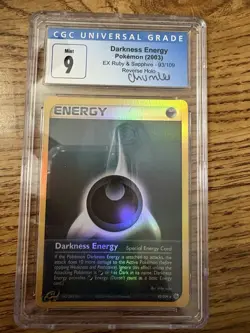2003 Pokemon EX Ruby & Sapphire Darkness Energy Rev Holo 93 Chumlee Coll. CGC 9 - Image 1