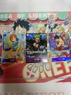 One Piece Treasure Chest Vol.1 Promo Cards Zoro Luffy Nami EXCLUSIVE Asia Stamp - Image 1