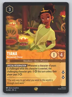 Disney Lorcana - Tiana - Restaurant Owner 16/204 - Azurite Sea - Image 1