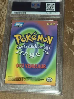 1999 Topps Pokemon Venusaur Card #E3 Movie Edition PSA 10 GEM MINT LOW POP RARE - Image 2