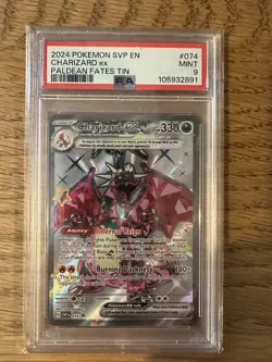 Charizard EX Paldean Fates Tin Black Star Promo Card Holo PSA 9 - Image 1
