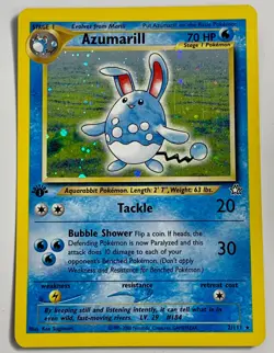 * Pokemon AZUMARILL 1st Edition Card NEO GENESIS Set 2/111 Holo Rare LP - Image 1