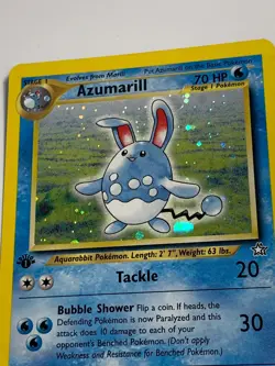 * Pokemon AZUMARILL 1st Edition Card NEO GENESIS Set 2/111 Holo Rare LP - Image 2