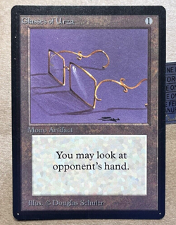Vintage Glasses of Urza Beta Magic The Gathering Trading Card Artifact MTG - Image 1