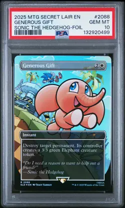 2025 MTG SECRET LAIR DROP SONIC: CHASING ADVENTURE-FOIL GENEROUS GIFT PSA 10 - Image 1