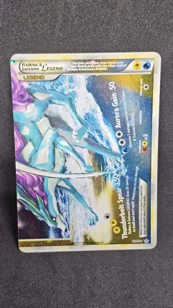 Pokemon TCG Raikou and Suicune Legend Holo Card 93/95 HGSS Unleashed EXC - Image 1