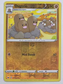 Dugtrio - 093/202 - SWSH01: Sword & Shield Base Set - POKEMON REVERSE HOLO - Image 1
