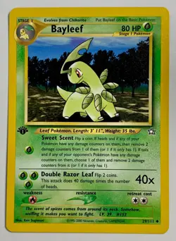 *** Pokemon TCG Bayleef Neo Genesis 29/111 Regular 1st Edition Uncommon - Image 1