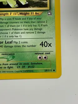 *** Pokemon TCG Bayleef Neo Genesis 29/111 Regular 1st Edition Uncommon - Image 2