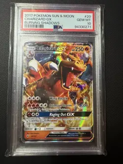 2017 Pokemon Sun & Moon Charizard Gx Burning Shadows #20 PSA 10 - Image 1